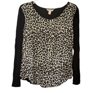 Joe Fresh Womans Cheetah Long Sleeve Shirt Size Large